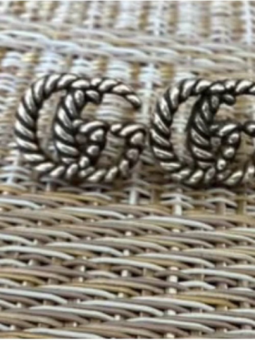 Gucci Silver Twisted Double G Earrings